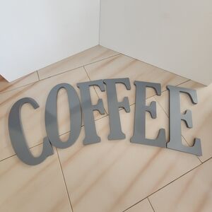 NWOT Gray COFFEE Word Sign